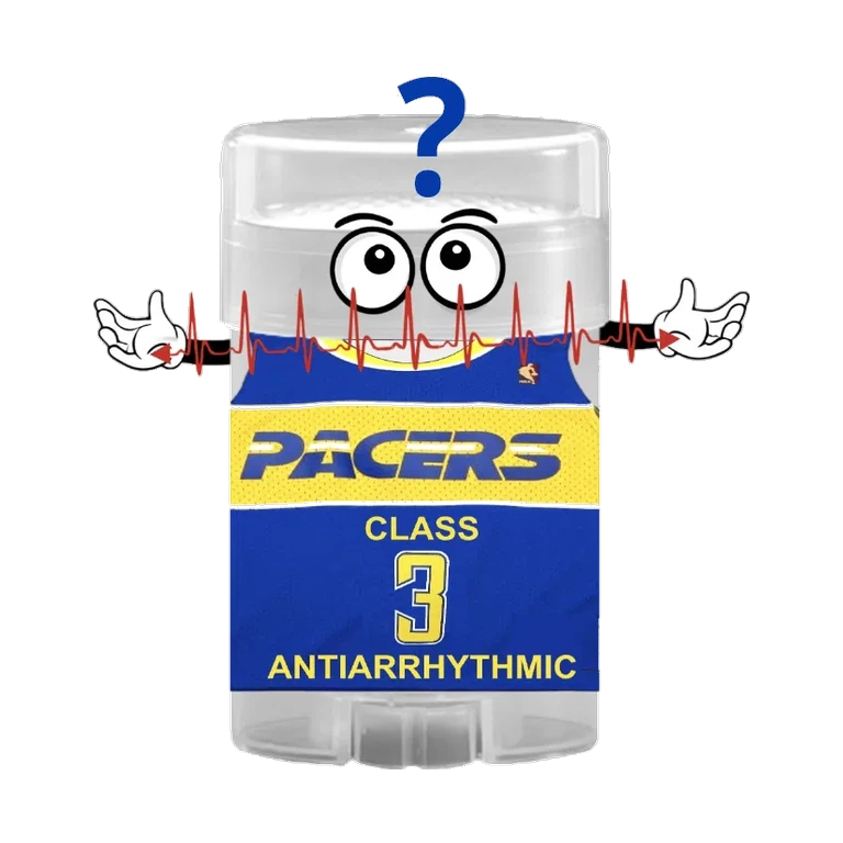 Amiodarone PACERONE mascot mnemonic cartoon