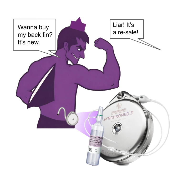 Baclofen LIORESAL mascot mnemonic cartoon