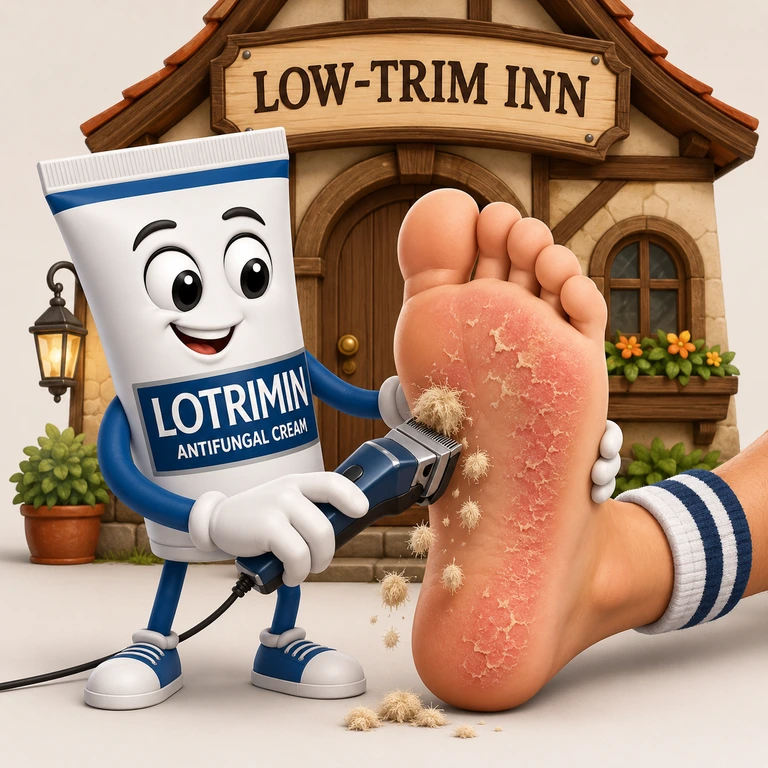 Clotrimazole LOTRIMIN mascot mnemonic cartoon