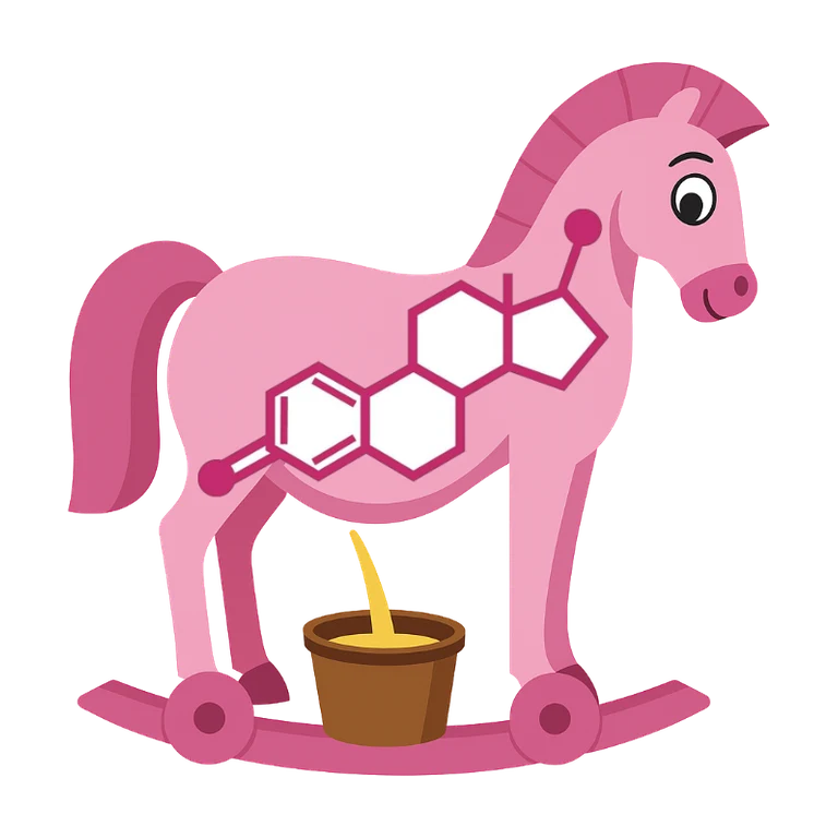 Conjugated estrogens PREMARIN mascot mnemonic cartoon