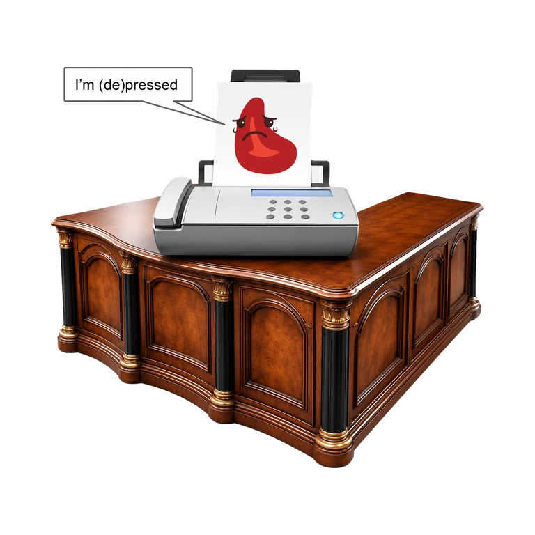 Desvenlafaxine mascot — mnemonic cartoon