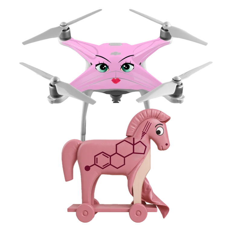 Loestrin / Microgestin mascot — mnemonic cartoon