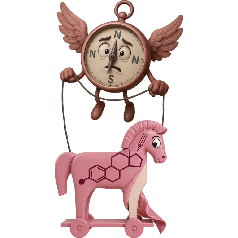 Ortho Tri-Cyclen mascot — mnemonic cartoon
