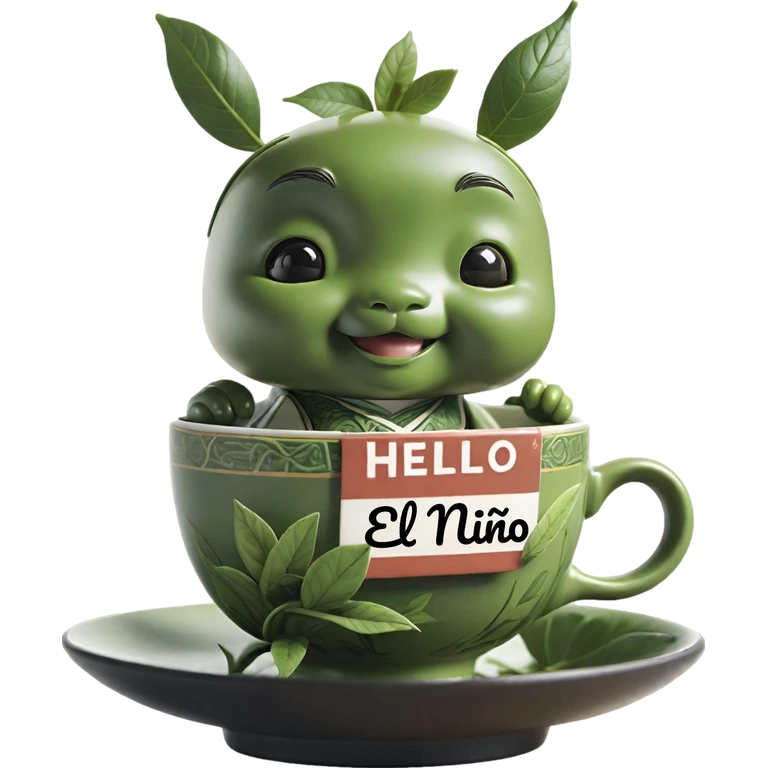 L-Theanine (green tea) mascot mnemonic cartoon
