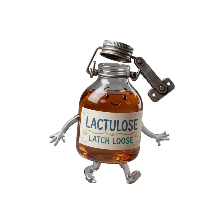 Lactulose Enulose mascot mnemonic cartoon