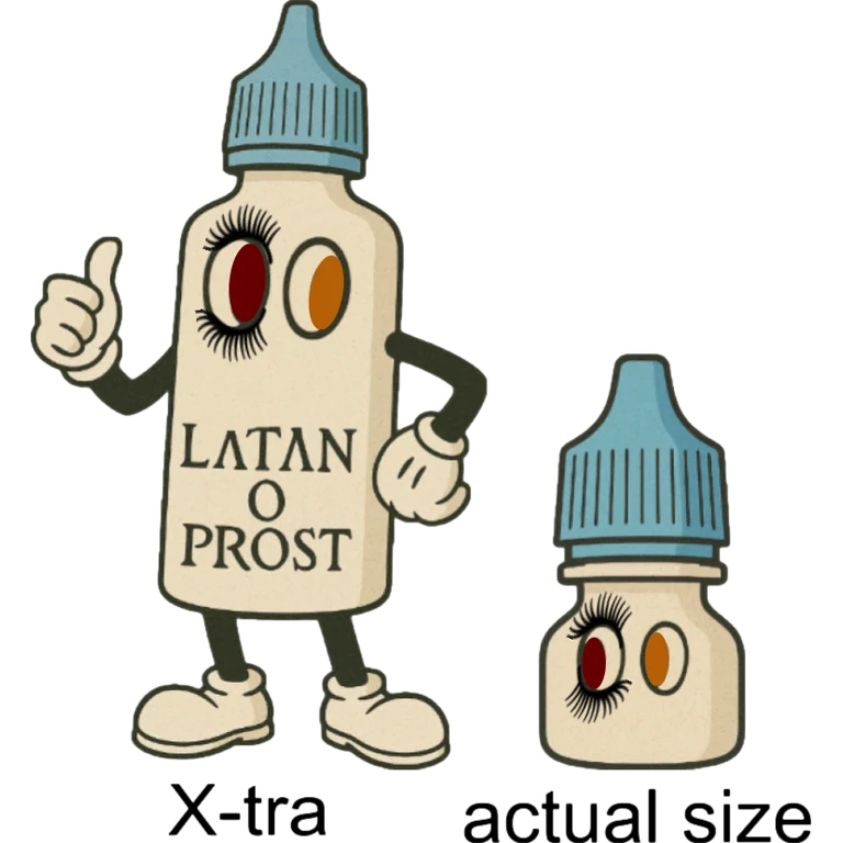 Latanoprost XALATAN mascot mnemonic cartoon