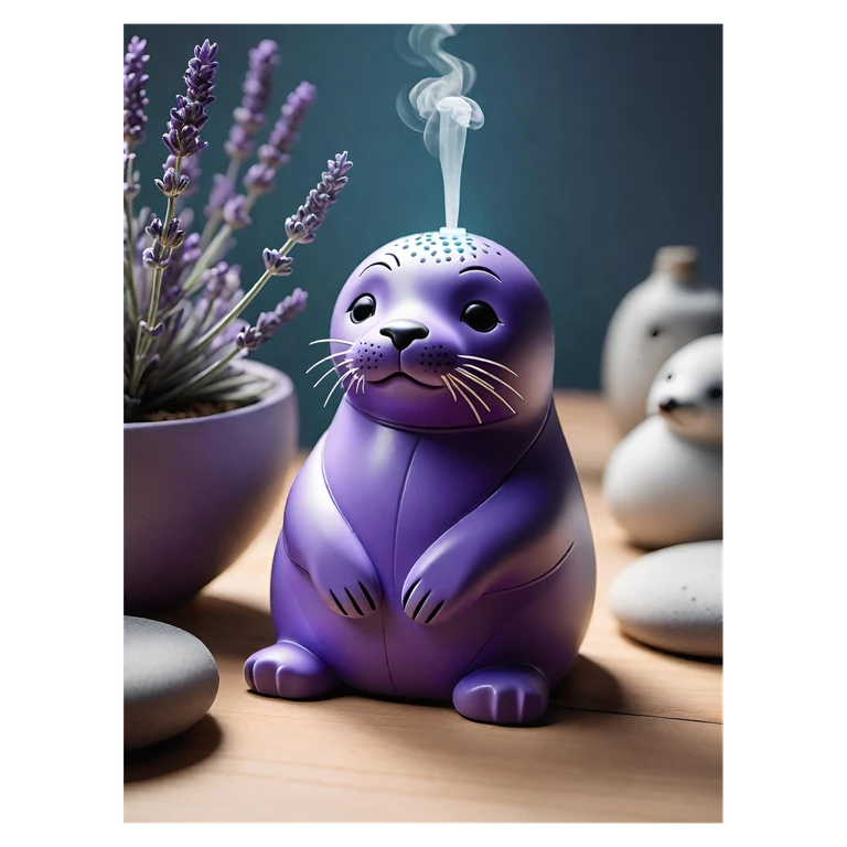 Lavender SILEXAN, CalmAid mascot mnemonic cartoon