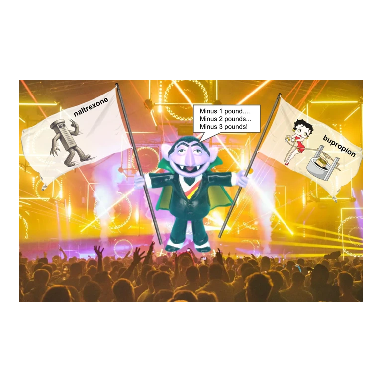 Contrave mascot — mnemonic cartoon
