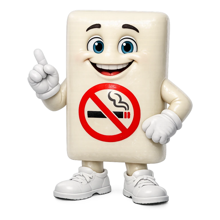 Nicotine gum NICORETTE mascot mnemonic cartoon