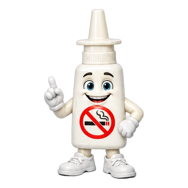 Nicotine nasal spray NICOTROL NS mascot mnemonic cartoon