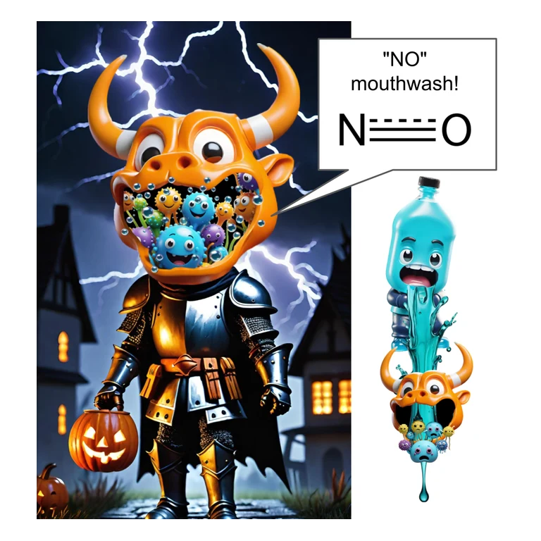 Nitric oxide NO mascot mnemonic cartoon