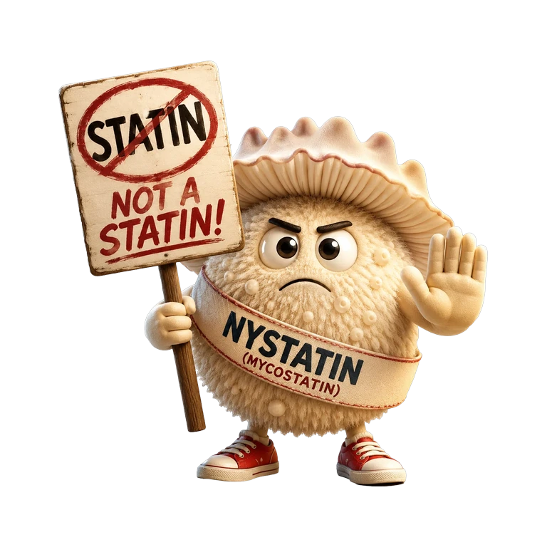 Nystatin MYCOSTATIN mascot mnemonic cartoon