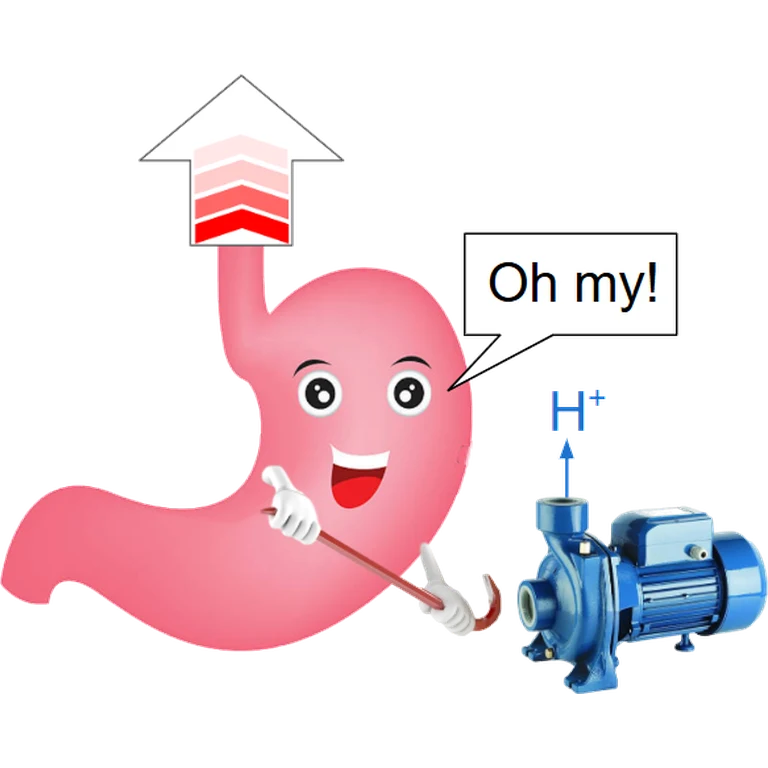 Omeprazole PRILOSEC mascot mnemonic cartoon