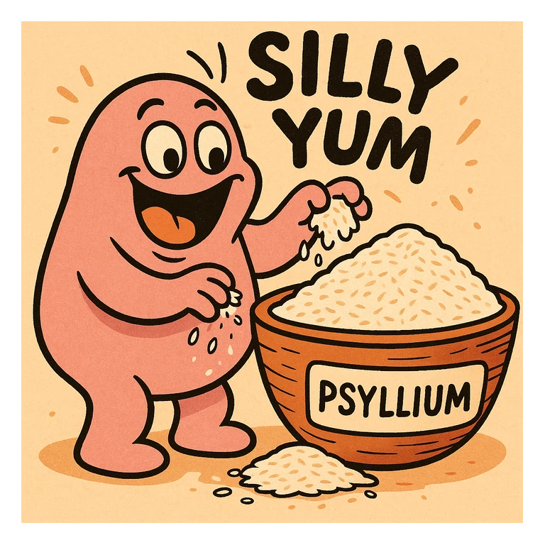 Psyllium METAMUCIL mascot mnemonic cartoon