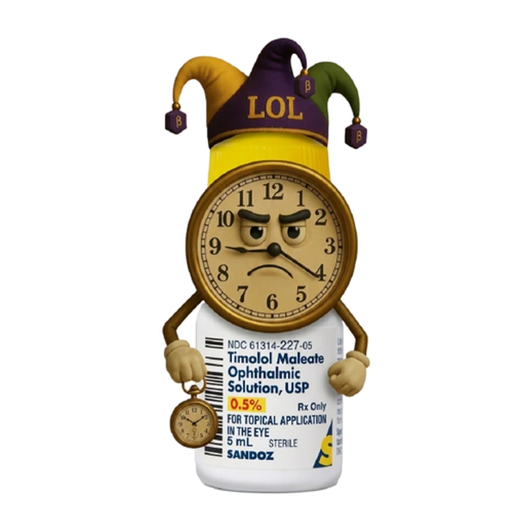 Timolol TIMOPTIC mascot mnemonic cartoon