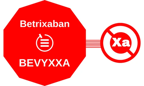 Betrixaban ballicule: receptor binding, kinetics and half-life diagram