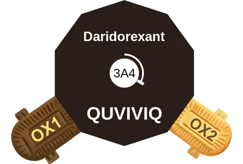 Daridorexant ballicule — decagon mechanism diagram