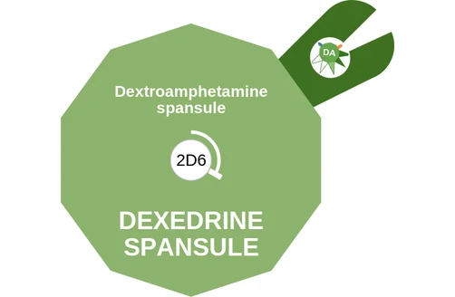Dextroamphetamine spansule ballicule: receptor binding, kinetics and half-life diagram