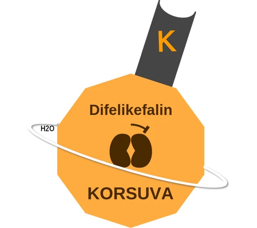 Difelikefalin ballicule: receptor binding, kinetics and half-life diagram