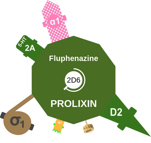 Fluphenazine ballicule — decagon mechanism diagram