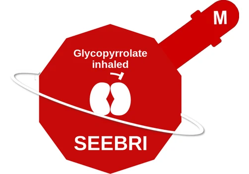 Glycopyrrolate inhaled ballicule: receptor binding, kinetics and half-life diagram