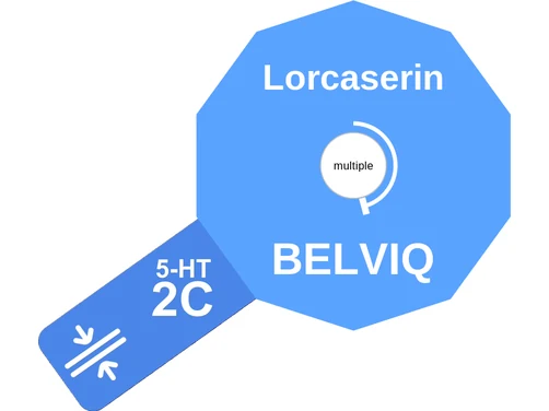 Lorcaserin ballicule: receptor binding, kinetics and half-life diagram