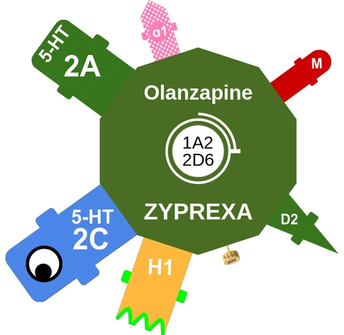 Olanzapine ballicule — decagon mechanism diagram