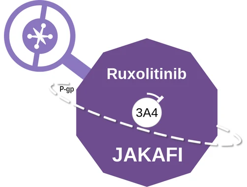 Ruxolitinib ballicule — decagon mechanism diagram
