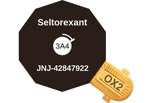 Seltorexant ballicule — decagon mechanism diagram