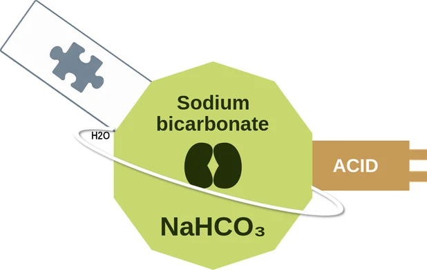 Sodium bicarbonate ballicule — decagon mechanism diagram