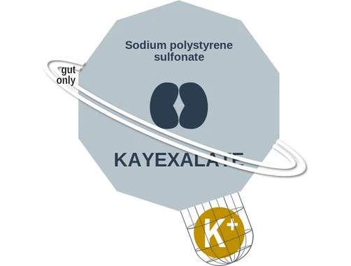 Sodium polystyrene sulfonate ballicule: receptor binding, kinetics and half-life diagram