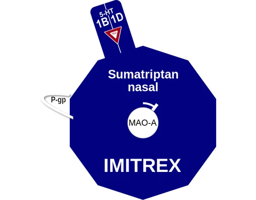 Sumatriptan nasal ballicule: receptor binding, kinetics and half-life diagram