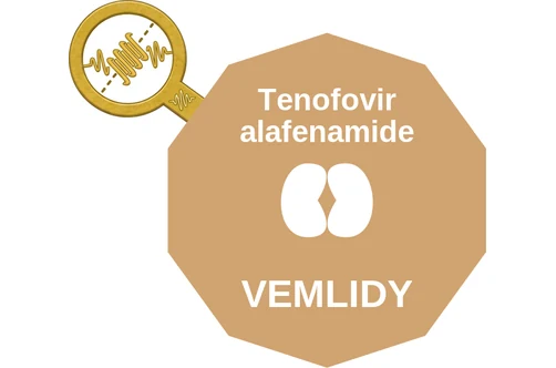 Tenofovir alafenamide ballicule — decagon diagram of its receptor and enzyme targets