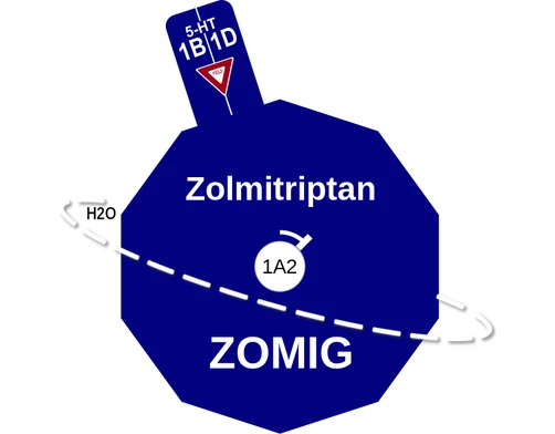 Zolmitriptan ballicule: receptor binding, kinetics and half-life diagram